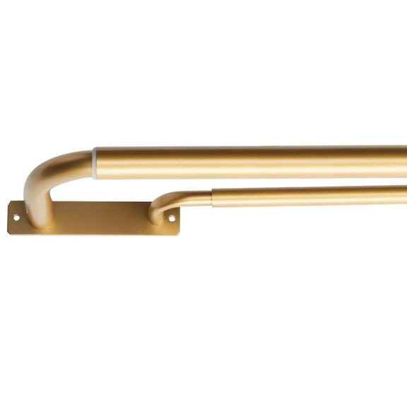 Meriville Double Wrap Around Blackout Curtain Rod Set - 1-inch Diameter Front Rod and 5/8-inch Diameter Back Rod, 28 - 48 Inch Adjustable, Royal Gold Finish