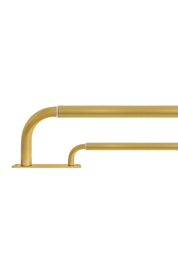 1" Double Wraparound Curtain Rod Set, Adjustable 28–48 Inches, Blackout Design, Royal Gold
