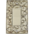 thumbnail image 1 of Meriville French Scroll 1 Rocker Wallplate, Single Switch Electrical Cover Plate, Aged Silver, 1 of 5