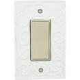 thumbnail image 1 of Meriville French Scroll 1 Rocker Wallplate, Single Switch Electrical Cover Plate, Off White, 1 of 5