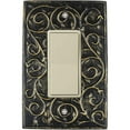 thumbnail image 1 of Meriville French Scroll 1 Rocker Wallplate, Single Switch Electrical Cover Plate, Pompeii Gold, 1 of 5