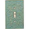 thumbnail image 1 of Meriville French Scroll 1 Toggle Wallplate, Single Switch Electrical Cover Plate, Buckingham Green with Gold, 1 of 1