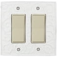 thumbnail image 1 of Meriville French Scroll 2 Rocker Wallplate, Double Switch Electrical Cover Plate, Off White, 1 of 1