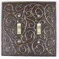 thumbnail image 1 of MERIVILLE French Scroll Double Toggle Wall Plate, Light Switch Cover, Bronze, 1 of 1