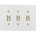 thumbnail image 1 of Meriville French Scroll 3 Toggle Wallplate, Triple Switch Electrical Cover Plate, Off White, 1 of 5