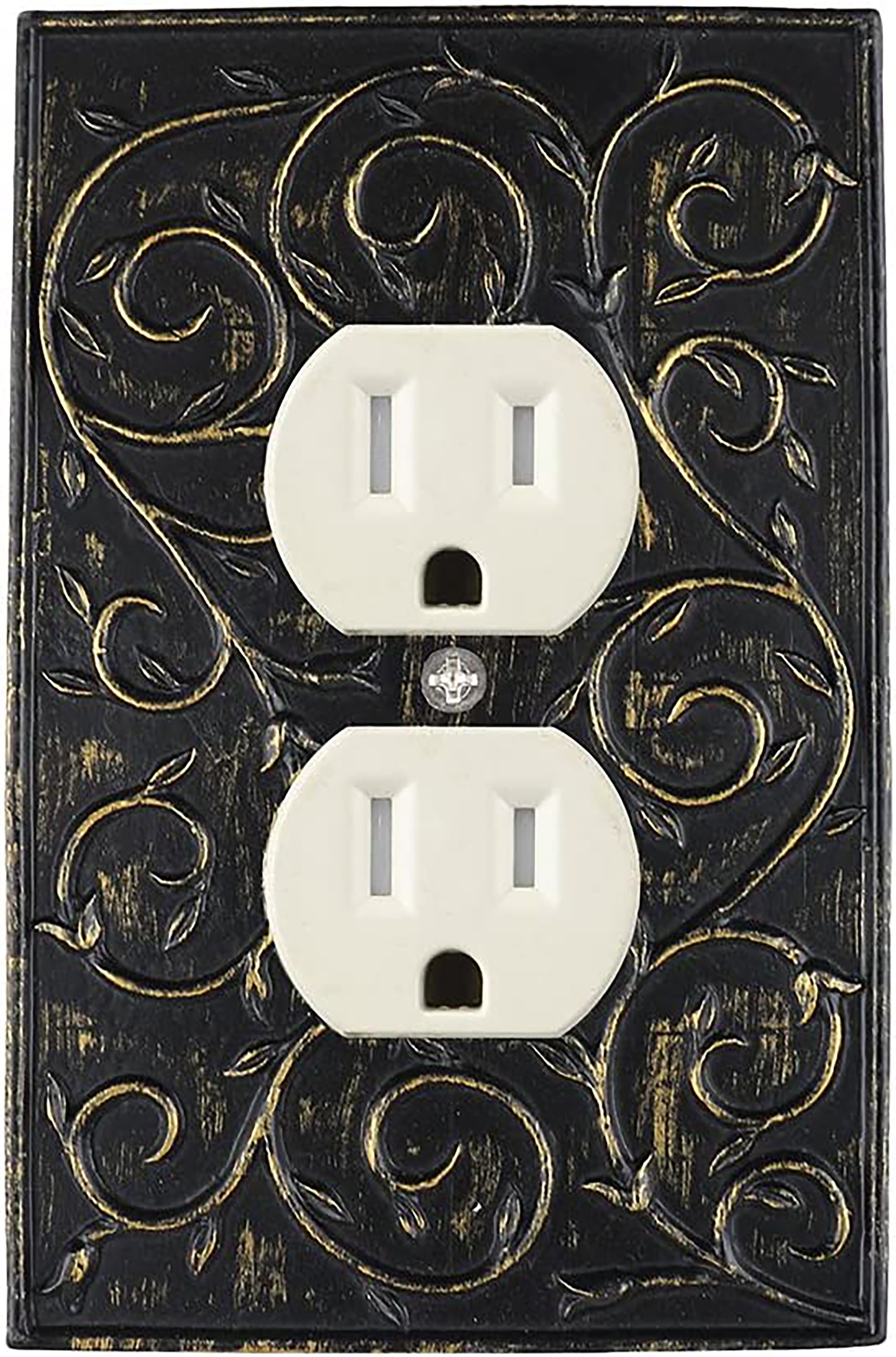 Meriville French Scroll Electrical Outlet Wall Plate Cover, Hand