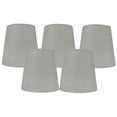 thumbnail image 1 of Meriville Gray Linen Clip On Chandelier Lamp Shades, 3.5-inch by 4.5-inch by 4.5-inch (Gray, Set of 5), 1 of 5