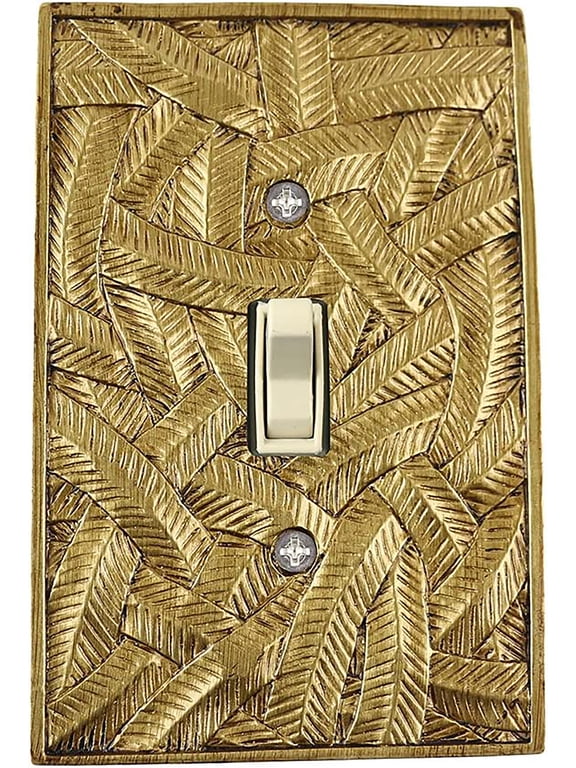 Island 1 Toggle Wallplate, Single Switch Electrical Cover Plate, Antique Gold