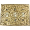 thumbnail image 1 of Meriville Island 3 Toggle Wallplate, Triple Switch Electrical Cover Plate, Antique Gold, 1 of 1