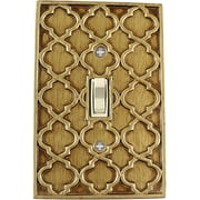 Meriville Moroccan 1 Toggle Wallplate, Single Switch Electrical Cover Plate, Antique Gold