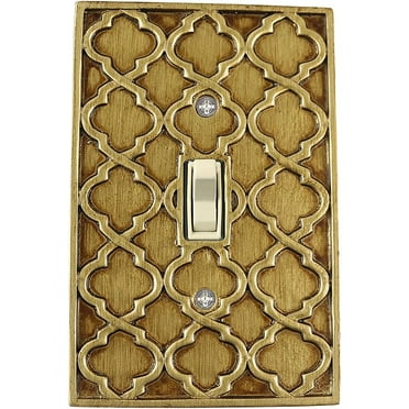 Meriville Moroccan 1 Toggle Wallplate, Single Switch Electrical Cover Plate, Antique Gold