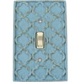 thumbnail image 1 of Meriville Moroccan 1 Toggle Wallplate, Single Switch Electrical Cover Plate, Cameo Blue with Gold, 1 of 1