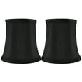 thumbnail image 1 of Meriville Set of 2 Black Faux Silk Clip On Chandelier Lamp Shades, 3.5-inch by 4.5-inch by 4.5-inch, 1 of 5