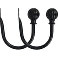 thumbnail image 1 of Meriville Set of 2 Decorative Fluted Ball End Window Curtain Holdbacks for Draperies, Black, 1 of 1