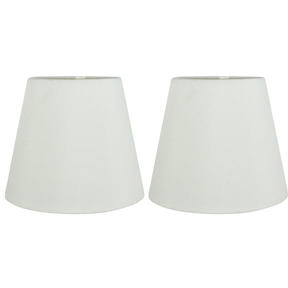 Meriville Set of 2 Eggshell Faux Silk Clip On Chandelier Lamp Shades, 4-inch by 6-inch by 5-inch