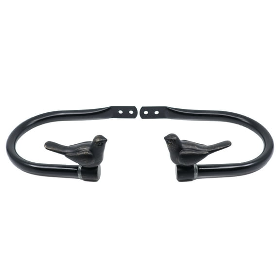 Meriville Set of 2 Farmhouse Decorative Bird Window Curtain Holdbacks for Draperies, Burnt Gold Finial