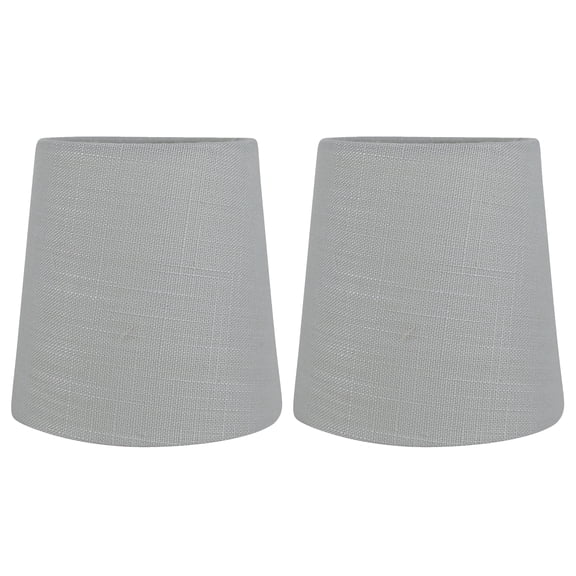 MERIVILLE Linen Clip-On Chandelier Lamp Shades, 4 x 5 x 5 in, Gray, Set of 2