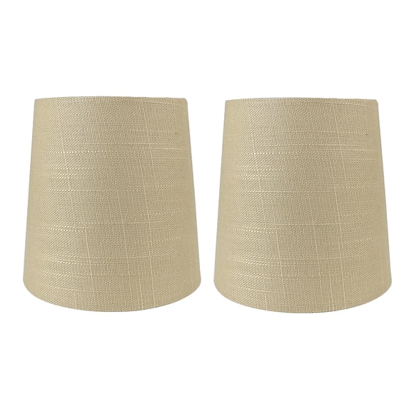MERIVILLE Linen Clip-On Chandelier Lamp Shades, 4 x 5 x 5 in, Maize, Set of 2