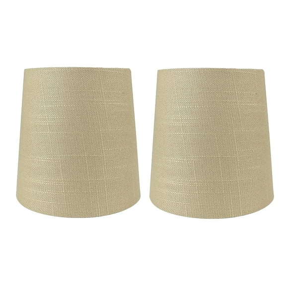 Meriville Set of 2 Maize Linen Clip On Chandelier Lamp Shades, 4-inch by 5-inch by 5-inch
