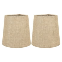 Meriville Set of 2 Natural Burlap Clip On Chandelier Lamp Shades, 4-inch by 5-inch by 5-inch