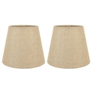 Meriville Set of 2 Natural Burlap Clip On Chandelier Lamp Shades, 4-inch by 6-inch by 5-inch