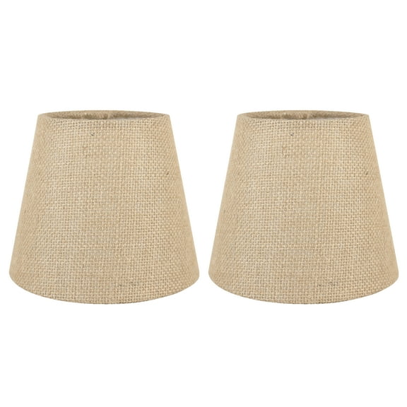 Meriville Set of 2 Natural Burlap Clip On Chandelier Lamp Shades, 4-inch by 6-inch by 5-inch