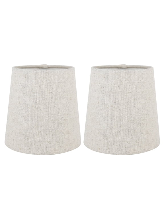 Linen Clip-On Chandelier Lamp Shades, 4 x 5 x 5 in, Natural, Set of 2