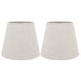 thumbnail image 1 of Meriville Set of 2 Natural Linen Clip On Chandelier Lamp Shades, 4-inch by 6-inch by 5-inch (Natural, Set of 5), 1 of 6