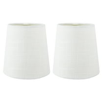 Meriville Set of 2 Off White Linen Clip On Chandelier Lamp Shades, 3.5-inch by 4.5-inch by 4.5-inch