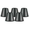 thumbnail image 1 of Meriville Set of 5 Black Paper with Gold Liner Chandelier Lamp Shades, 4-inch by 6-inch by 5-inch Clip on, 1 of 5