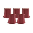 thumbnail image 1 of Meriville Set of 5 Burgundy Faux Silk Clip On Chandelier Lamp Shades, 3.5-inch by 4.5-inch by 4.5-inch, 1 of 5