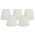 thumbnail image 1 of Meriville Set of 5 Eggshell Faux Silk Clip On Chandelier Lamp Shades, 4-inch by 6-inch by 5-inch, 1 of 5