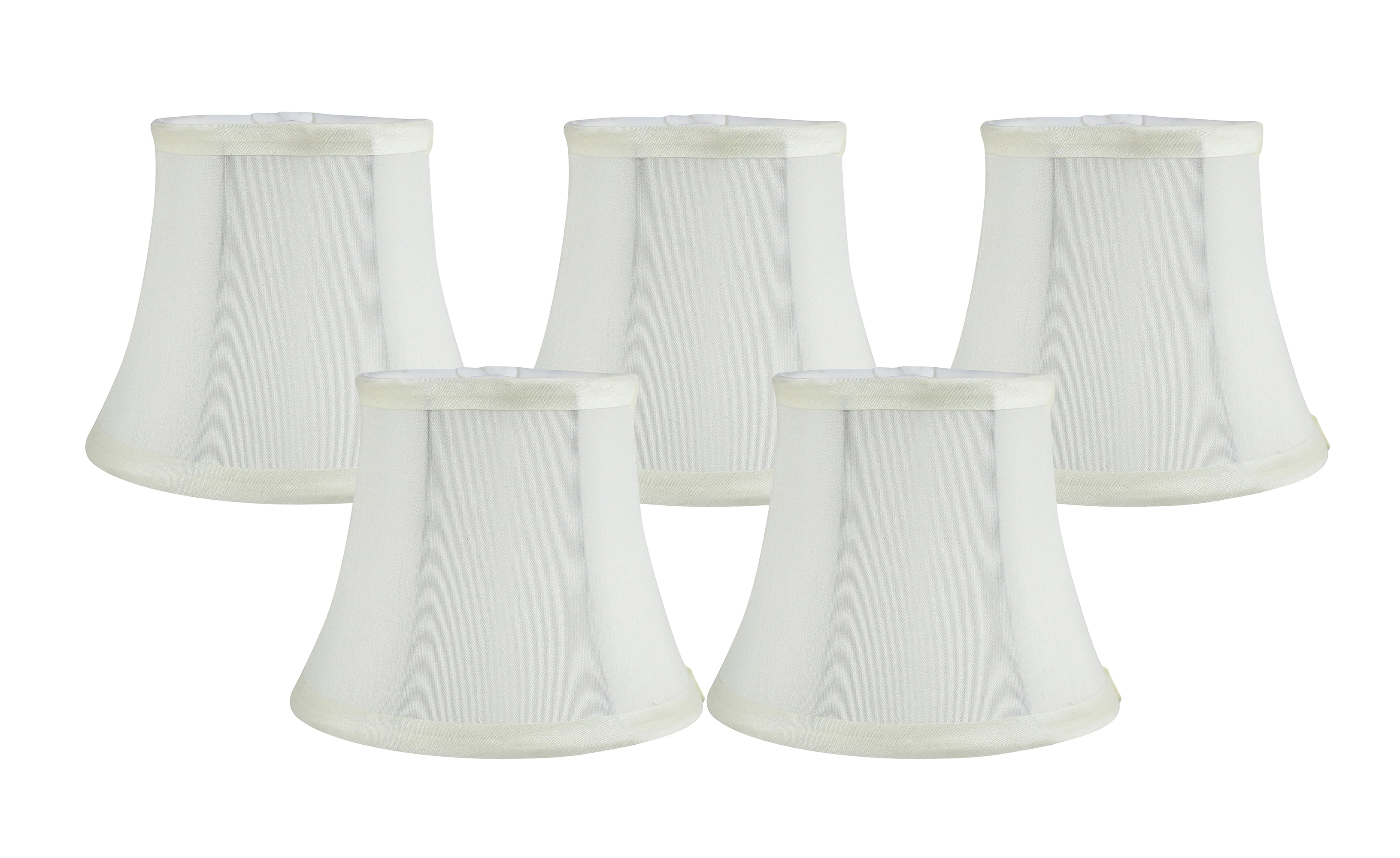 Meriville Set of 5 Eggshell Faux Silk Clip On Chandelier Lamp Shades, 4-inch by 6-inch by 5-inch
