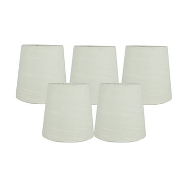 Meriville Set of 5 Eggshell Linen Clip On Chandelier Lamp Shades, 4-inch by 5-inch by 5-inch