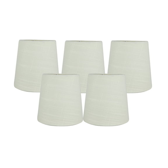 Meriville Set of 5 Eggshell Linen Clip On Chandelier Lamp Shades, 4-inch by 5-inch by 5-inch