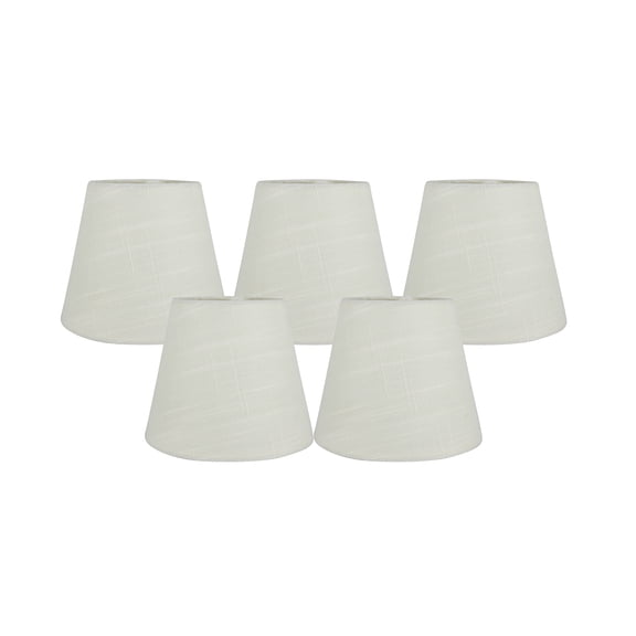 Meriville Set of 5 Eggshell Linen Clip On Chandelier Lamp Shades, 4-inch by 6-inch by 5-inch