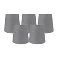 thumbnail image 1 of Meriville Set of 5 Graphite Linen Clip On Chandelier Lamp Shades, 3.5-inch by 4.5-inch by 4.5-inch, 1 of 4