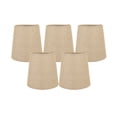thumbnail image 1 of Meriville Set of 5 Natural Burlap Clip On Chandelier Lamp Shades, 3.5-inch by 4.5-inch by 4.5-inch, 1 of 5