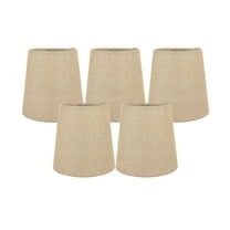 Meriville Set of 5 Natural Burlap Clip On Chandelier Lamp Shades, 3.5-inch by 4.5-inch by 4.5-inch