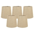thumbnail image 1 of Meriville Set of 5 Natural Burlap Clip On Chandelier Lamp Shades, 4-inch by 5-inch by 5-inch, 1 of 6