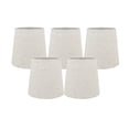 thumbnail image 1 of MERIVILLE Linen Clip-On Chandelier Lamp Shades, 4 x 5 x 5 in, Natural, Set of 5, 1 of 5