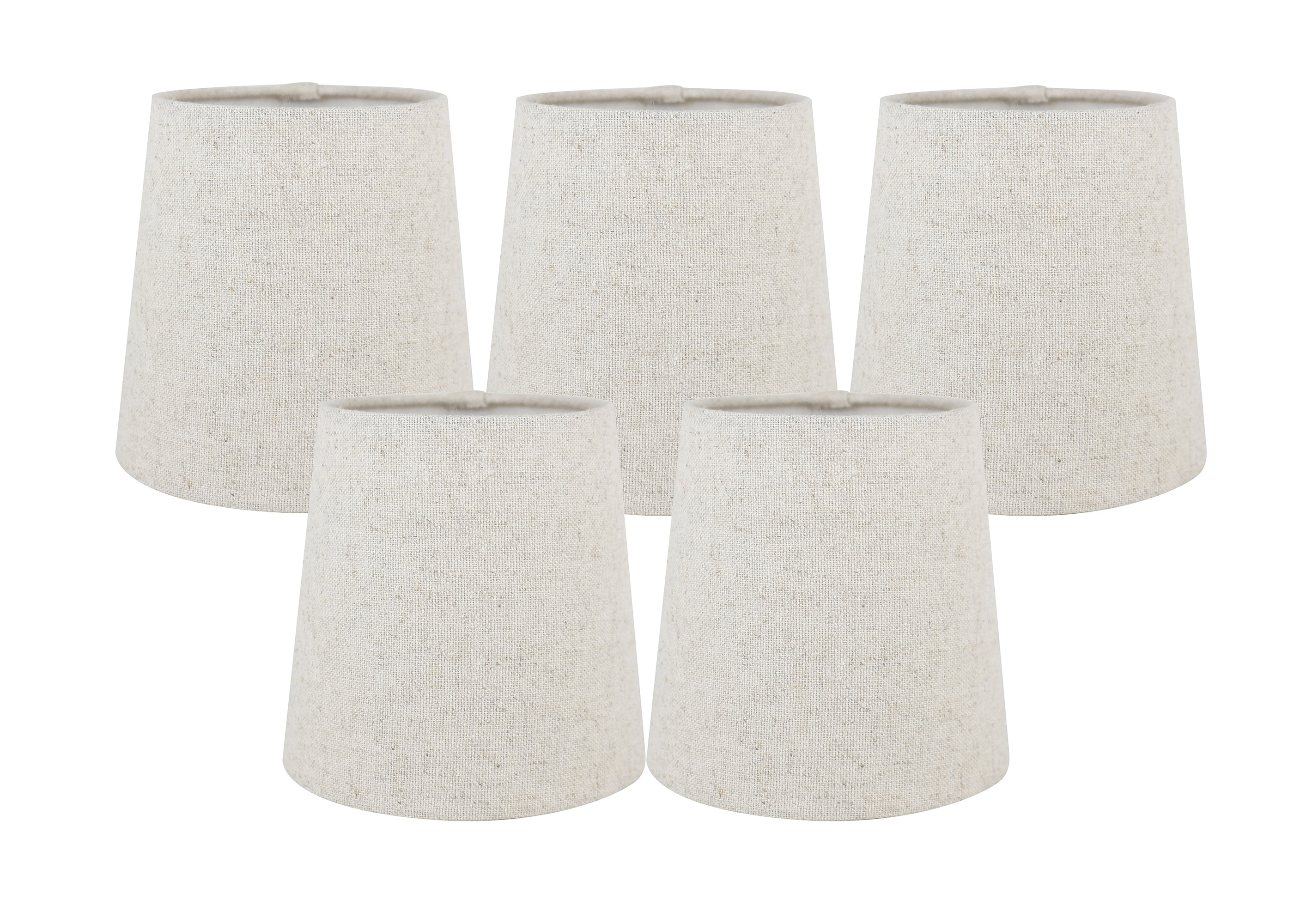 Natural Linen Clip-On Chandelier Lamp Shades Set of 5