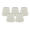 thumbnail image 1 of Meriville Set of 5 Natural Linen Clip On Chandelier Lamp Shades, 4-inch by 6-inch by 5-inch (Natural, Set of 5), 1 of 5