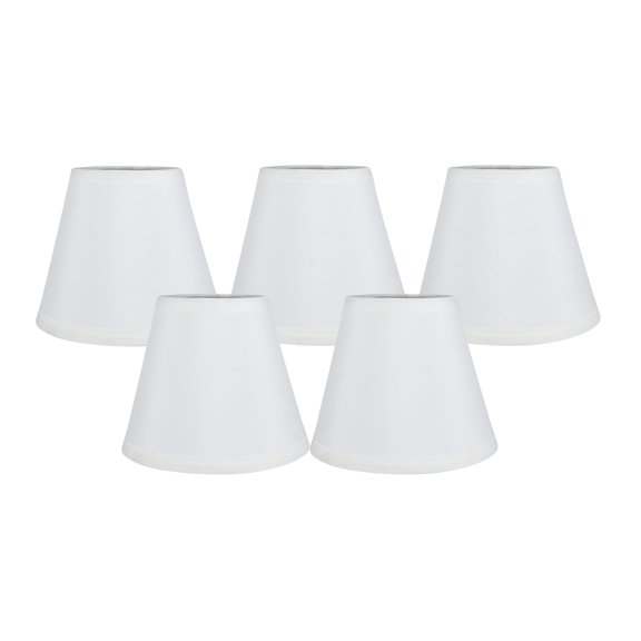 Meriville Set of 5 Off White Clip On Chandelier Lamp Shades, 3.5-inch by 6-inch by 5-inch