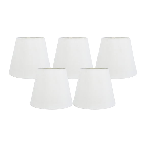 Meriville Faux Silk Clip-On Chandelier Lamp Shades, Off White, Set of 5, 4 x 6 x 5 Inches
