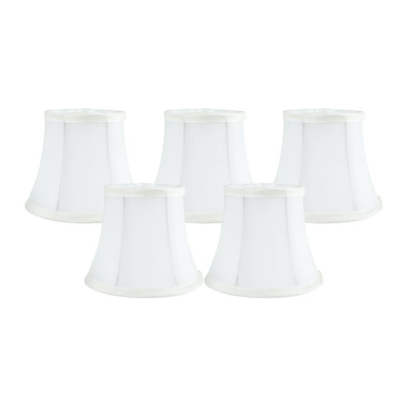 Meriville Set of 5 Off White Faux Silk Clip On Chandelier Lamp Shades, 4-inch by 6-inch by 5-inch