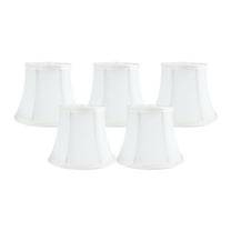 Meriville Set of 5 Off White Faux Silk Clip On Chandelier Lamp Shades, 4-inch by 6-inch by 5-inch