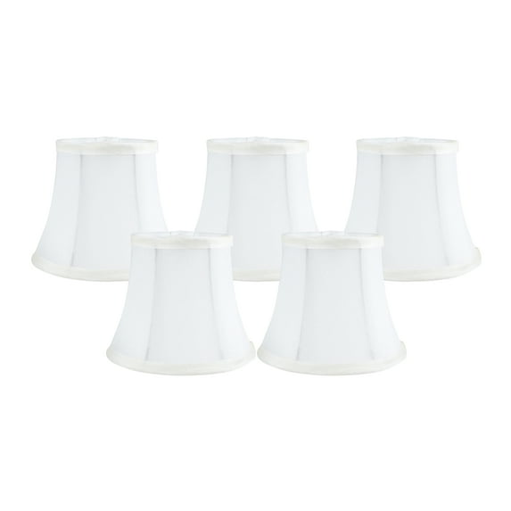 Meriville Set of 5 Off White Faux Silk Clip On Chandelier Lamp Shades, 4-inch by 6-inch by 5-inch