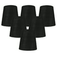 thumbnail image 1 of Meriville Set of 6 Black Linen Clip On Chandelier Lamp Shades, 3.5-inch by 4.5-inch by 4.5-inch, 1 of 5