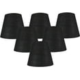 thumbnail image 1 of Meriville Set of 6 Black Linen Clip On Chandelier Lamp Shades, 4-inch by 6-inch by 5-inch, 1 of 9
